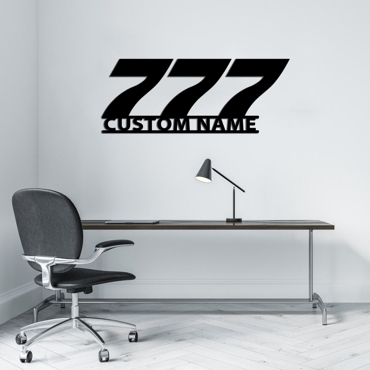 777 Flat Text Designed Wall Metal Signs