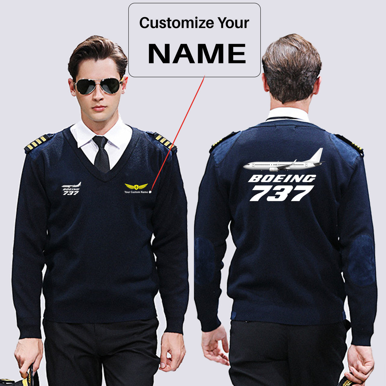 The Boeing 737 Designed Wool Pilot Sweaters