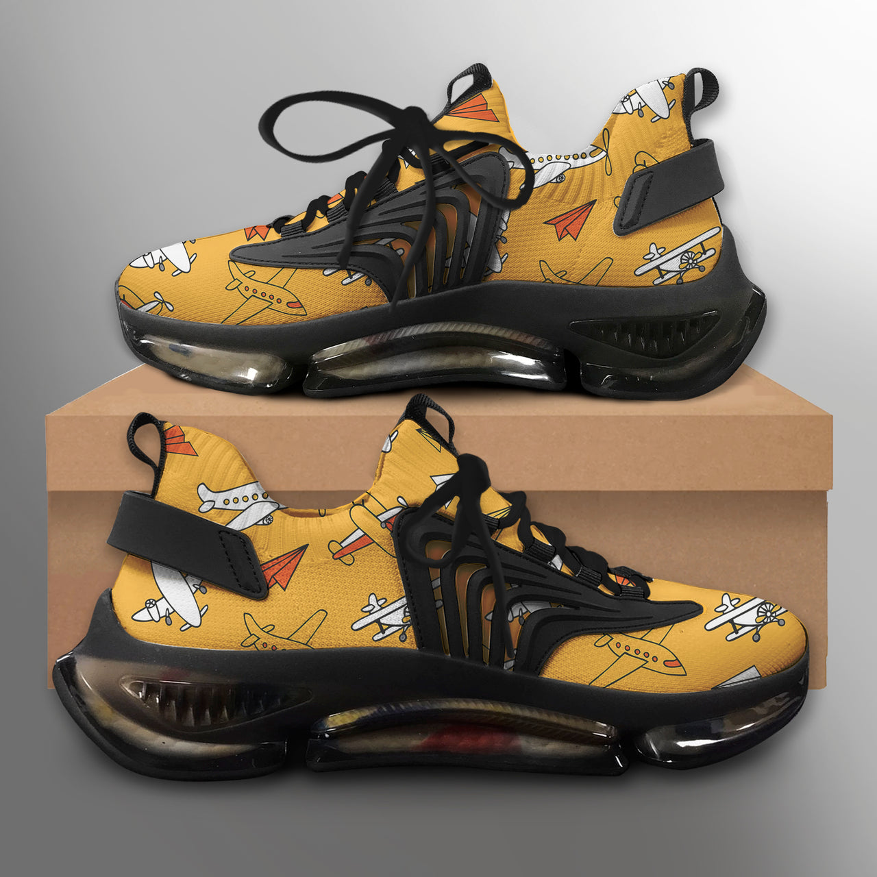 Super Drawings of Airplanes Designed Fashion Running Shoes