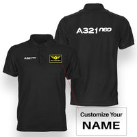 Thumbnail for A321neo & Text Designed Double Side Polo T-Shirts