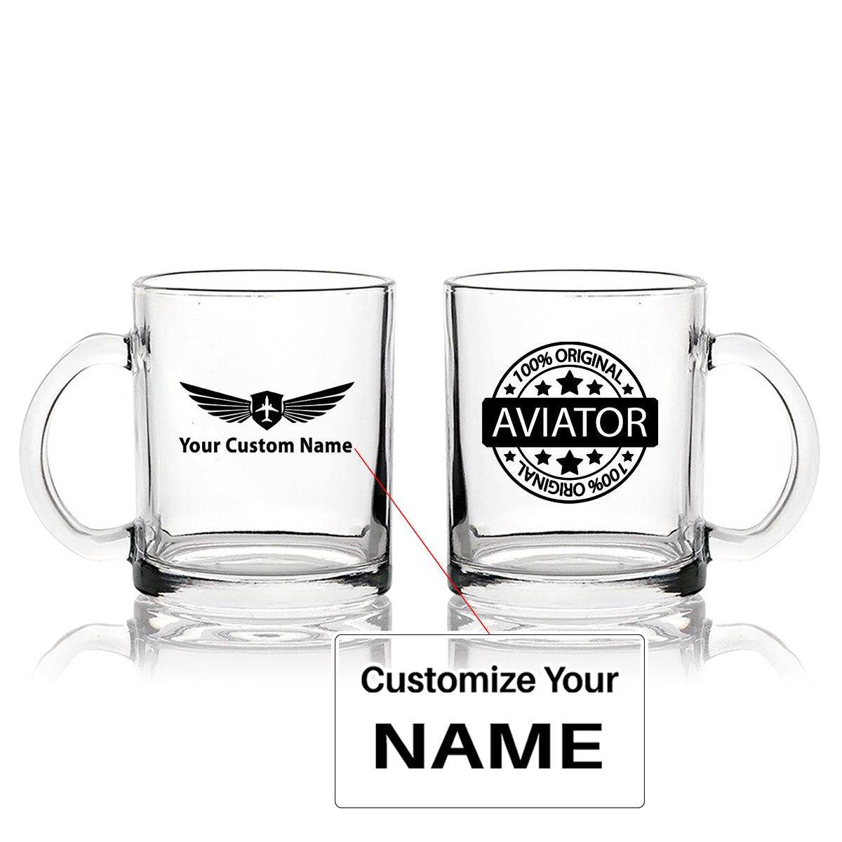 %100 Original Aviator Designed Coffee & Tea Glasses