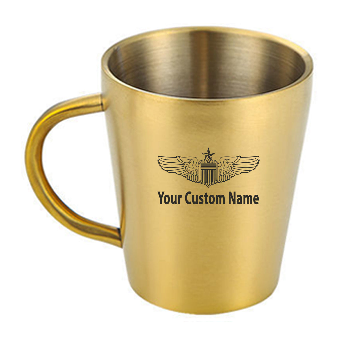 Custom Name (US Air Force & Star) Designed Stainless Steel Coffee Mugs