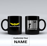 Thumbnail for Planespotting Designed Black Mugs