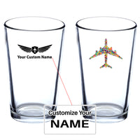 Thumbnail for Colourful Airplane Designed Beer & Water Glasses