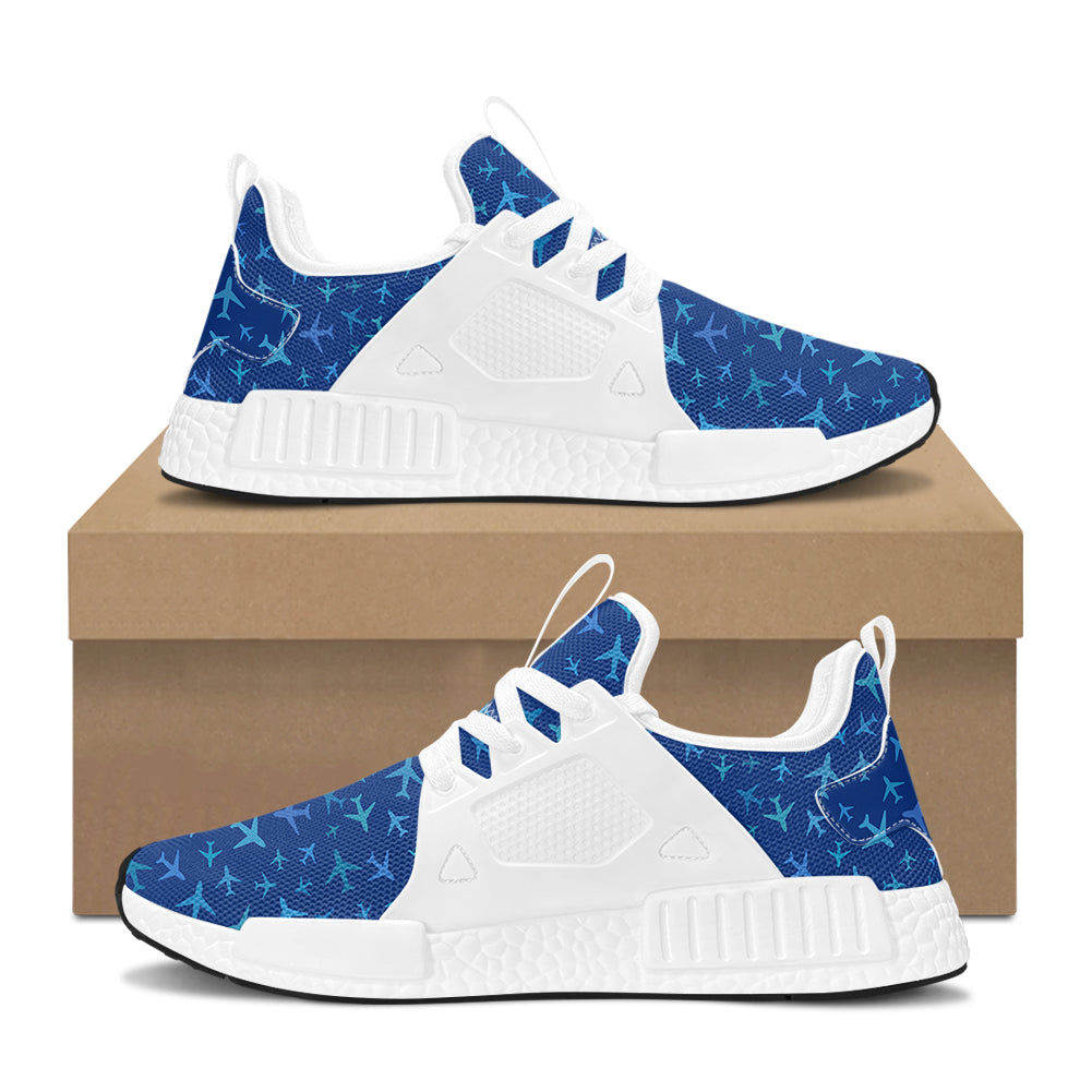 Many Airplanes Blue Designed Outdoor Sports Tennis Shoes