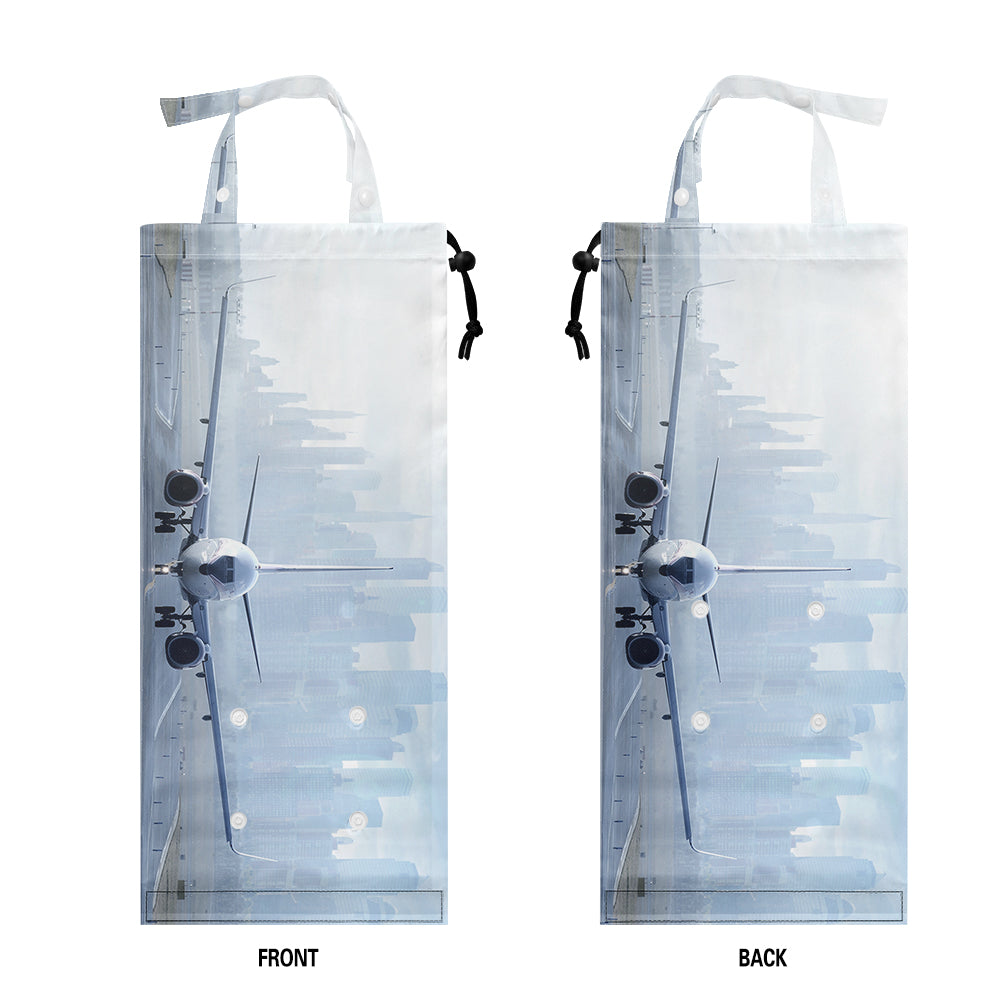 Boeing 737 & City View Behind (2) Designed Car Folding Garbage Bags