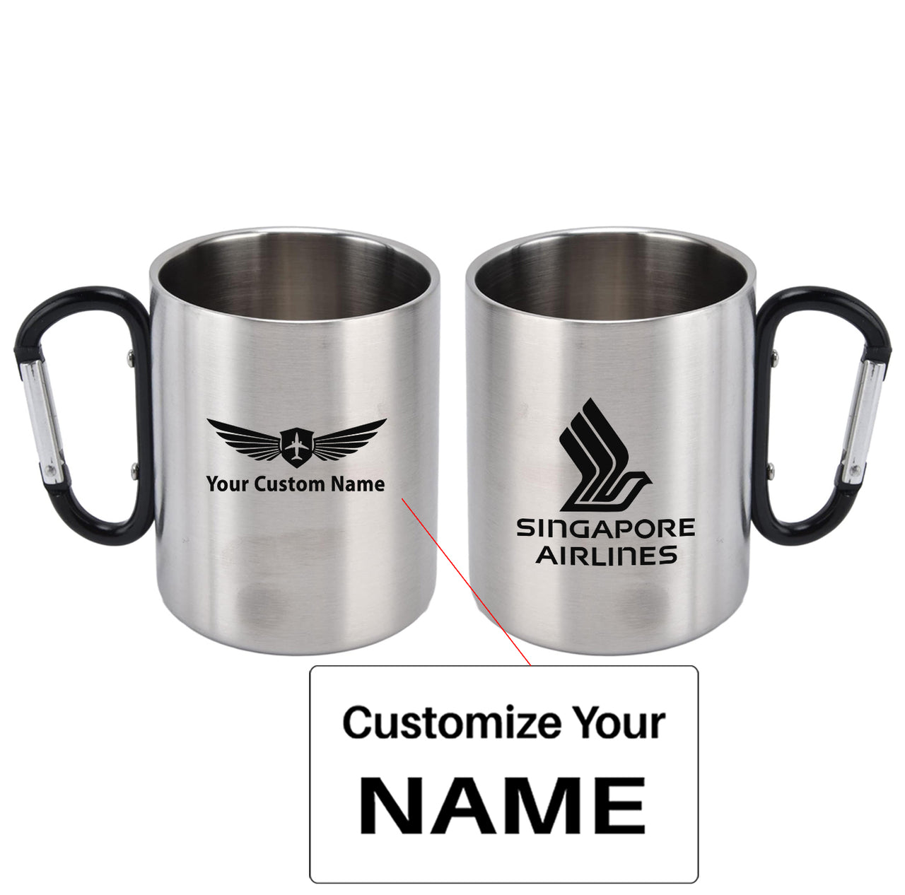 Singapore Airlines (2) Designed Stainless Steel Outdoors Mugs