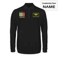 Thumbnail for Colourful Cabin Crew Designed Long Sleeve Polo T-Shirts