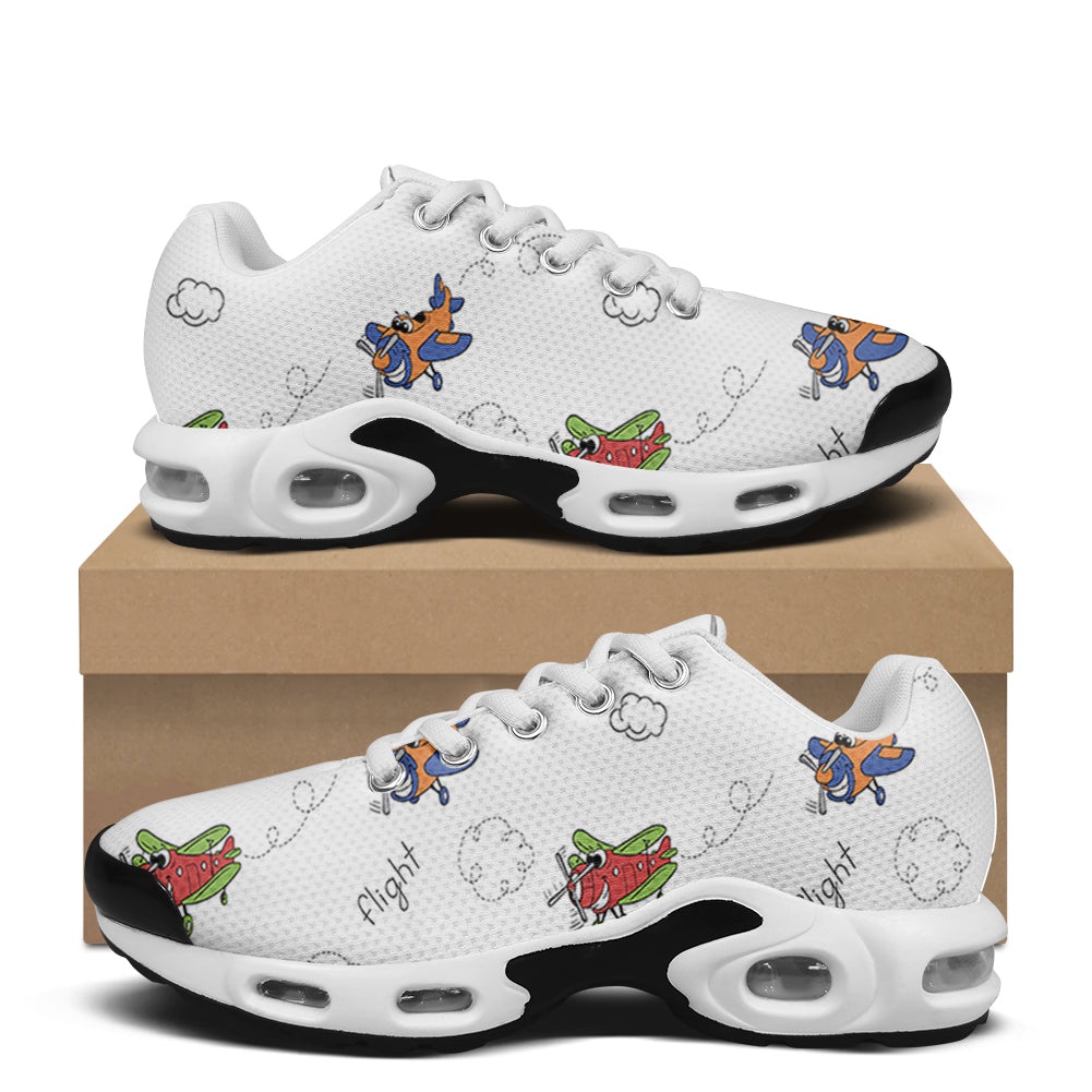 Colorful Cartoon Planes Designed Air Cushion Running Shoes