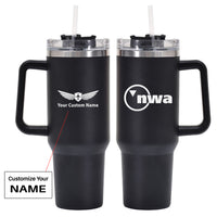 Thumbnail for Northwest Airlines (OLD) 40oz Stainless Steel Car Mug With Holder