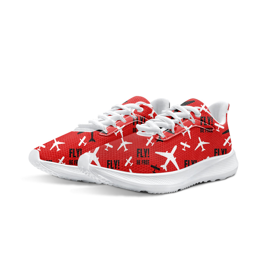 Fly Be Free Red Designed Breathable Sport Shoes