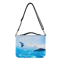 Thumbnail for Outstanding View Through Airplane Wing Designed PU Accessories Bags Strap Style
