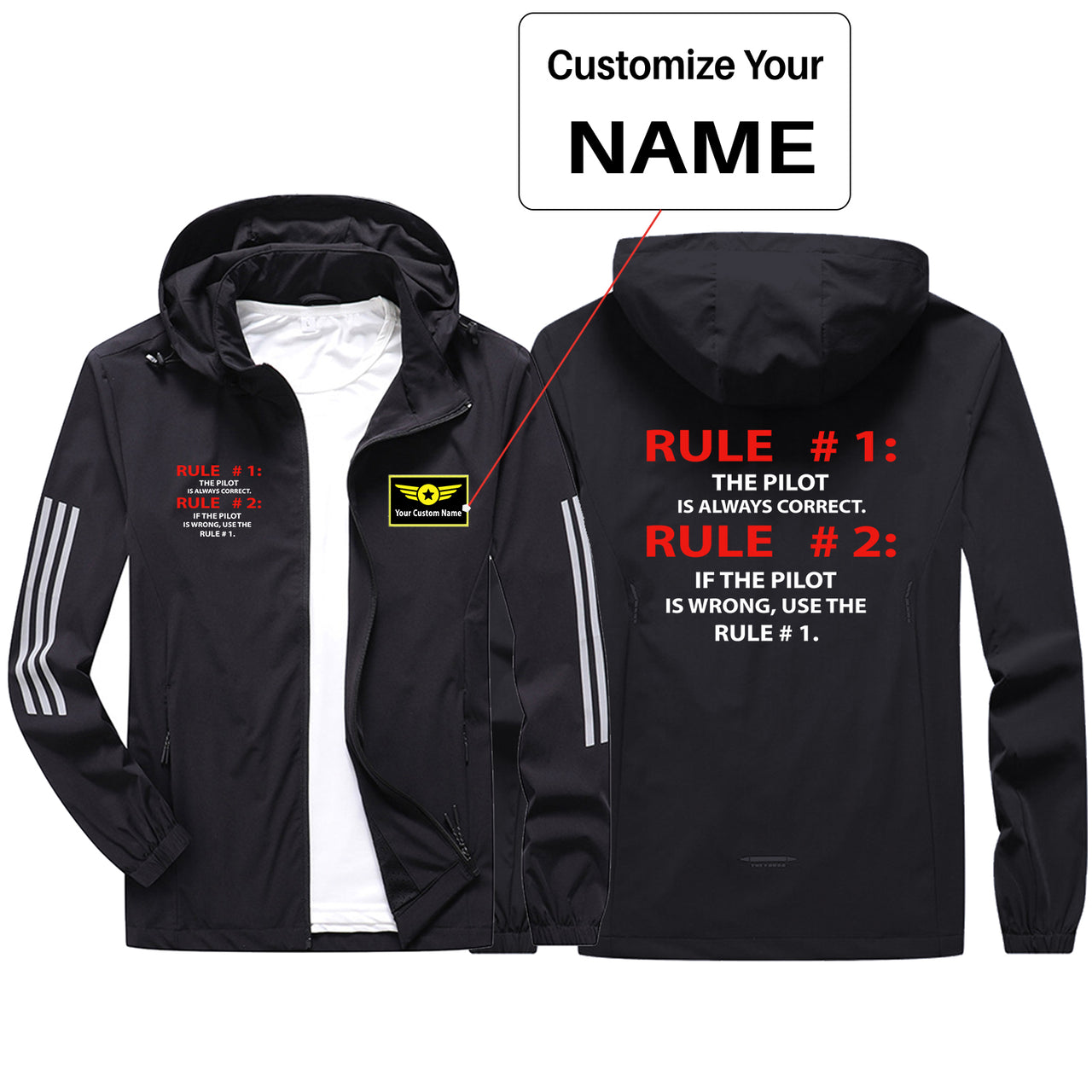 Rule 1 - Pilot is Always Correct Sport & Running Jackets
