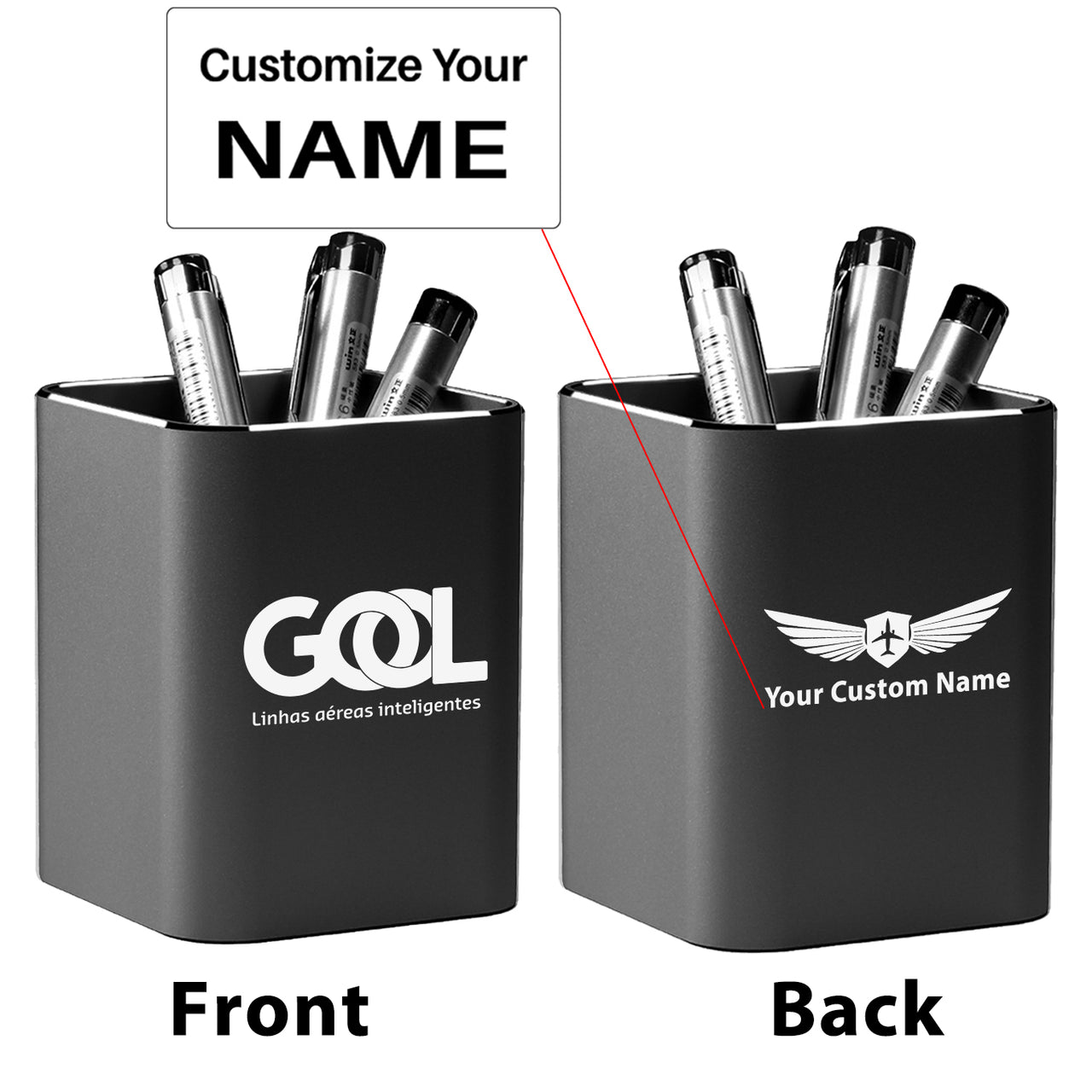 Gol Linhas Aéreas Inteligentes Designed Aluminium Alloy Pen Holders