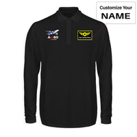 Thumbnail for Airbus A380 Love at first flight Designed Long Sleeve Polo T-Shirts