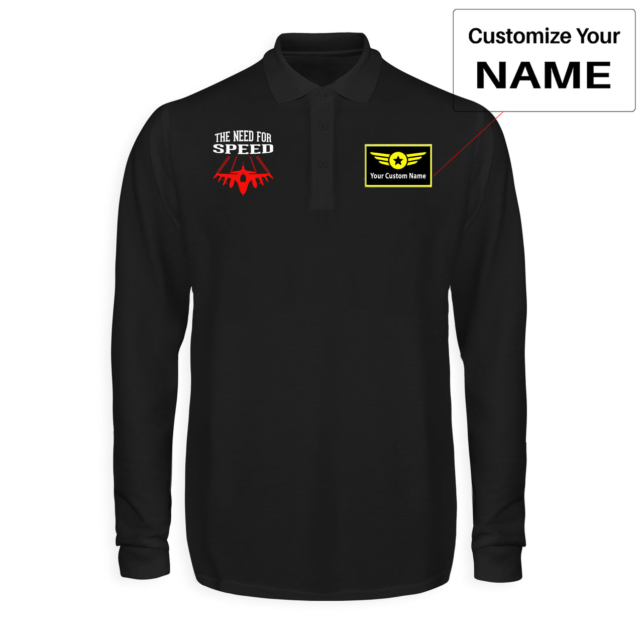 The Need For Speed Designed Long Sleeve Polo T-Shirts