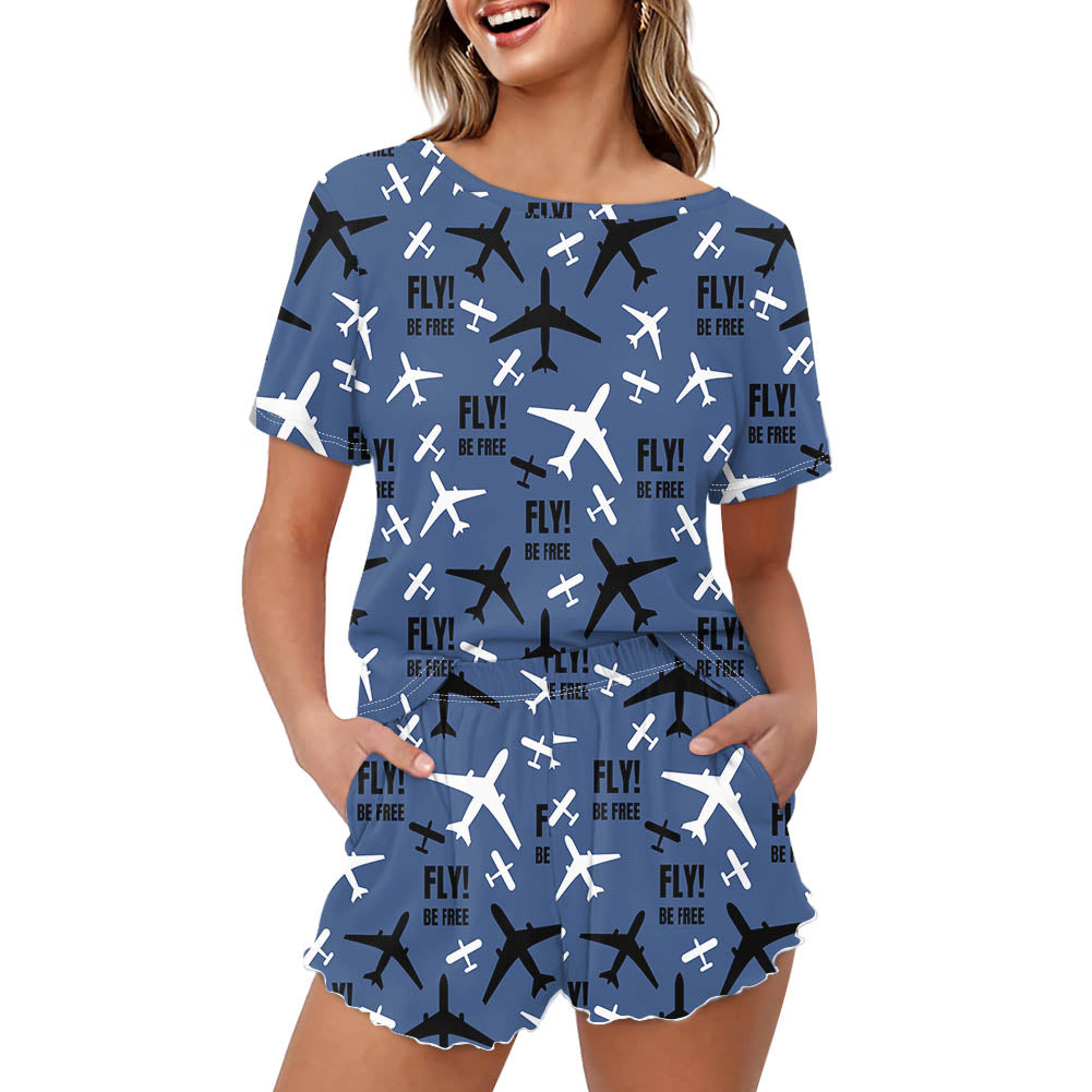 Fly Be Free Blue 2 Designed Women Summer Home Suits
