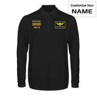 Thumbnail for Retro Boeign 747-8 Designed Long Sleeve Polo T-Shirts