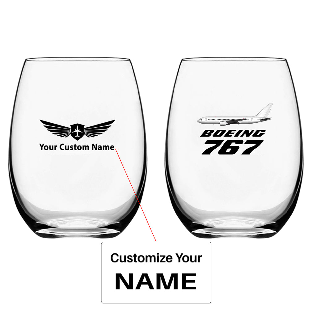 The Boeing 767 Designed Water & Drink Glasses