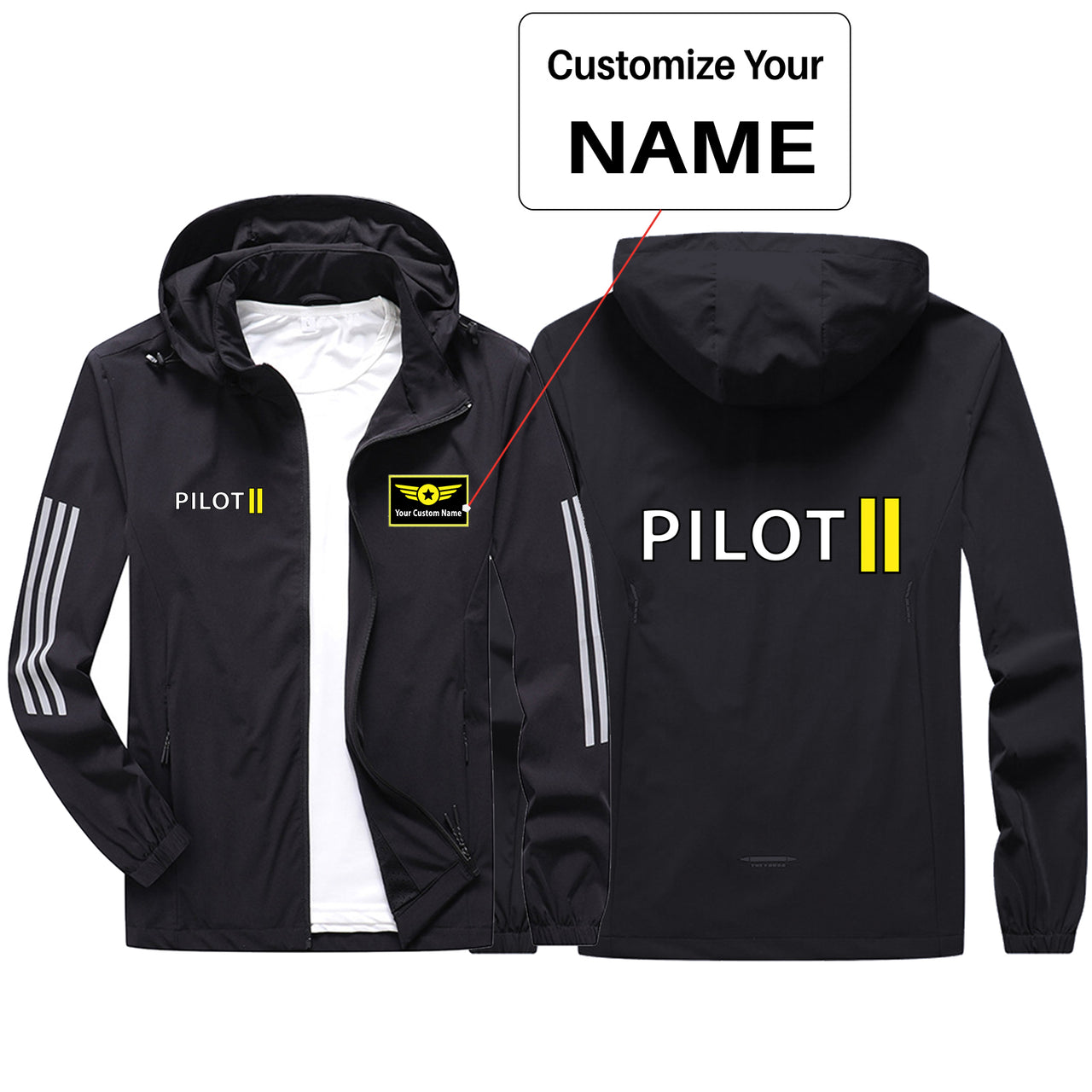 Pilot & Stripes (2 Lines) Sport & Running Jackets