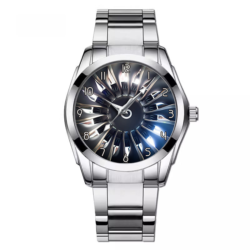 Amazing Jet Engine Designed Stainless Steel Band Watches