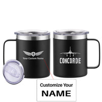 Thumbnail for Concorde & Plane Designed Stainless Steel Laser Engraved Mugs