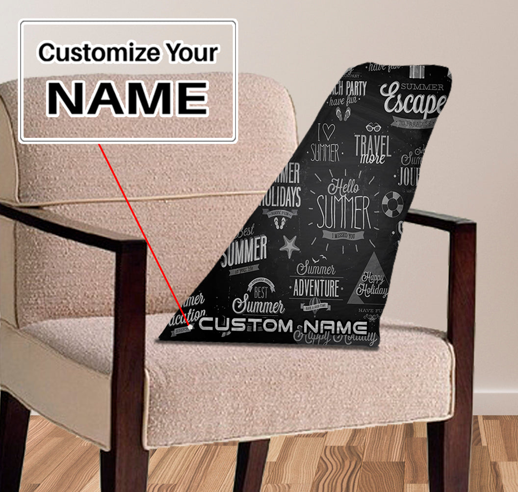 Black & White Super Travel Icons Designed Aircraft Tail Pillows