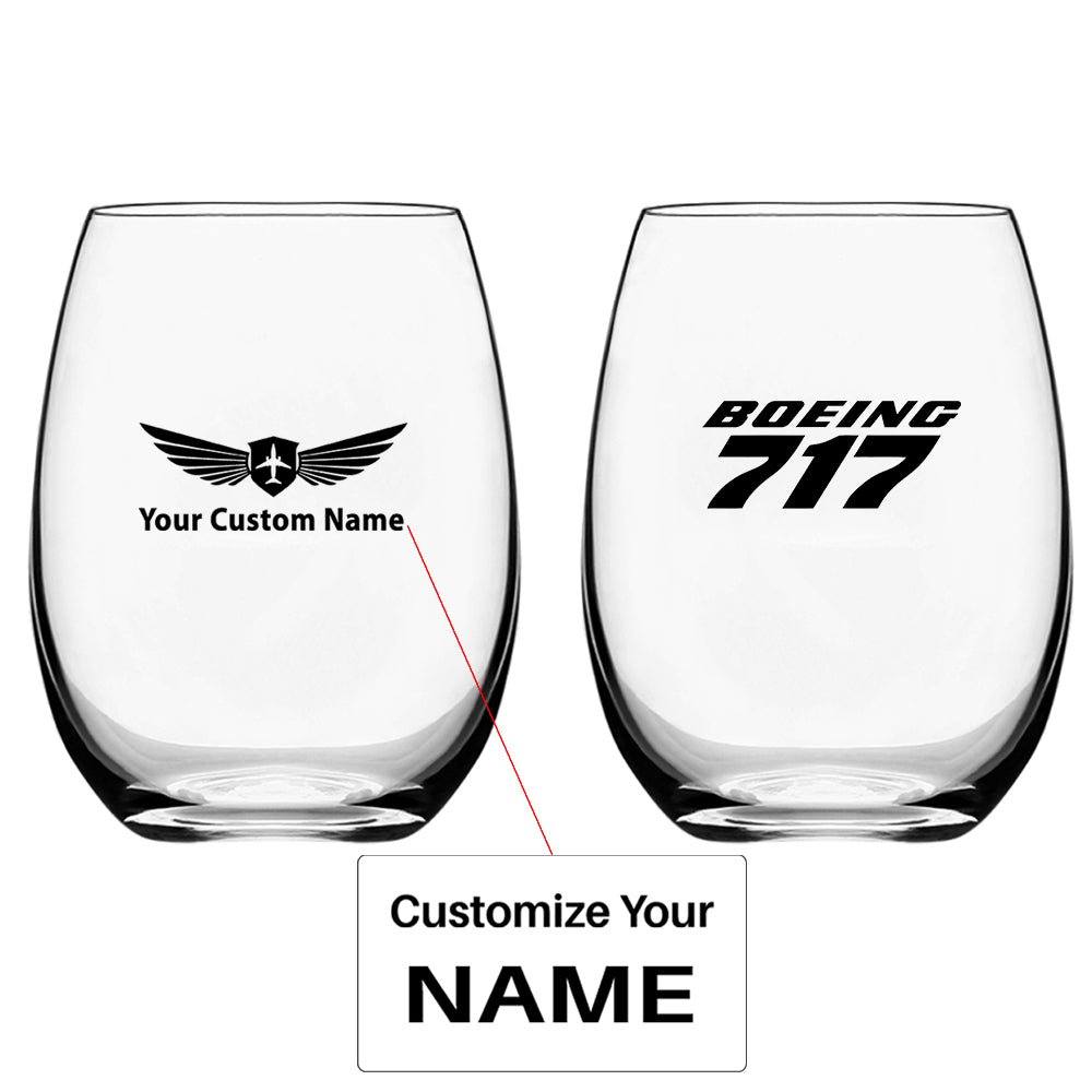 Boeing 717 & Text Designed Water & Drink Glasses