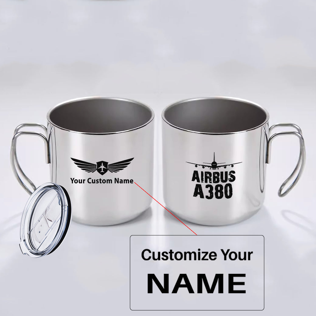 Airbus A380 & Plane Designed Stainless Steel Portable Mugs