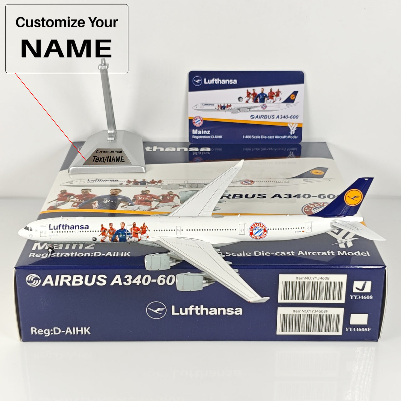Lufthansa Germany Airbus A340-600 Airplane Model 1/400 Scale