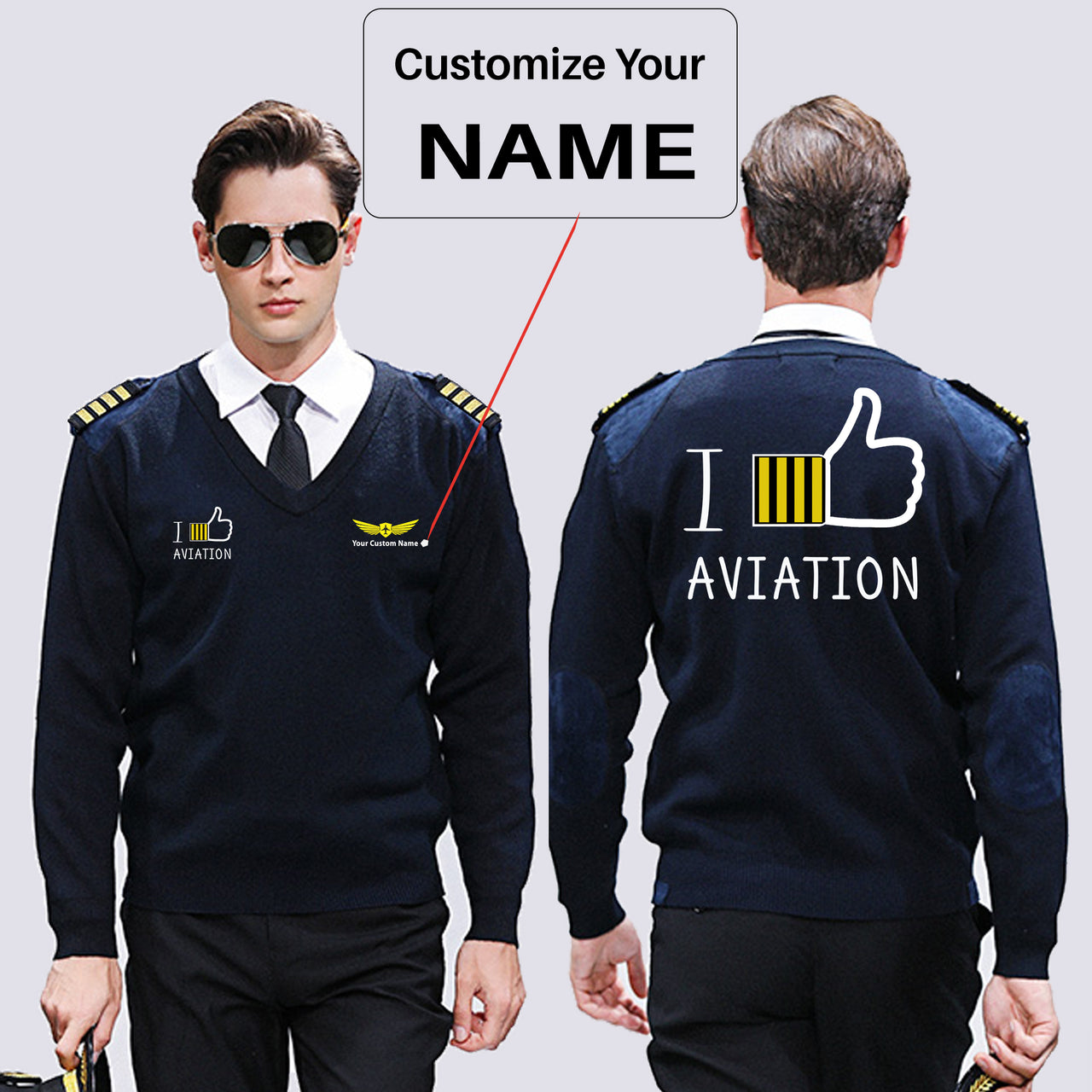 I Like Aviation Designed Wool Pilot Sweaters
