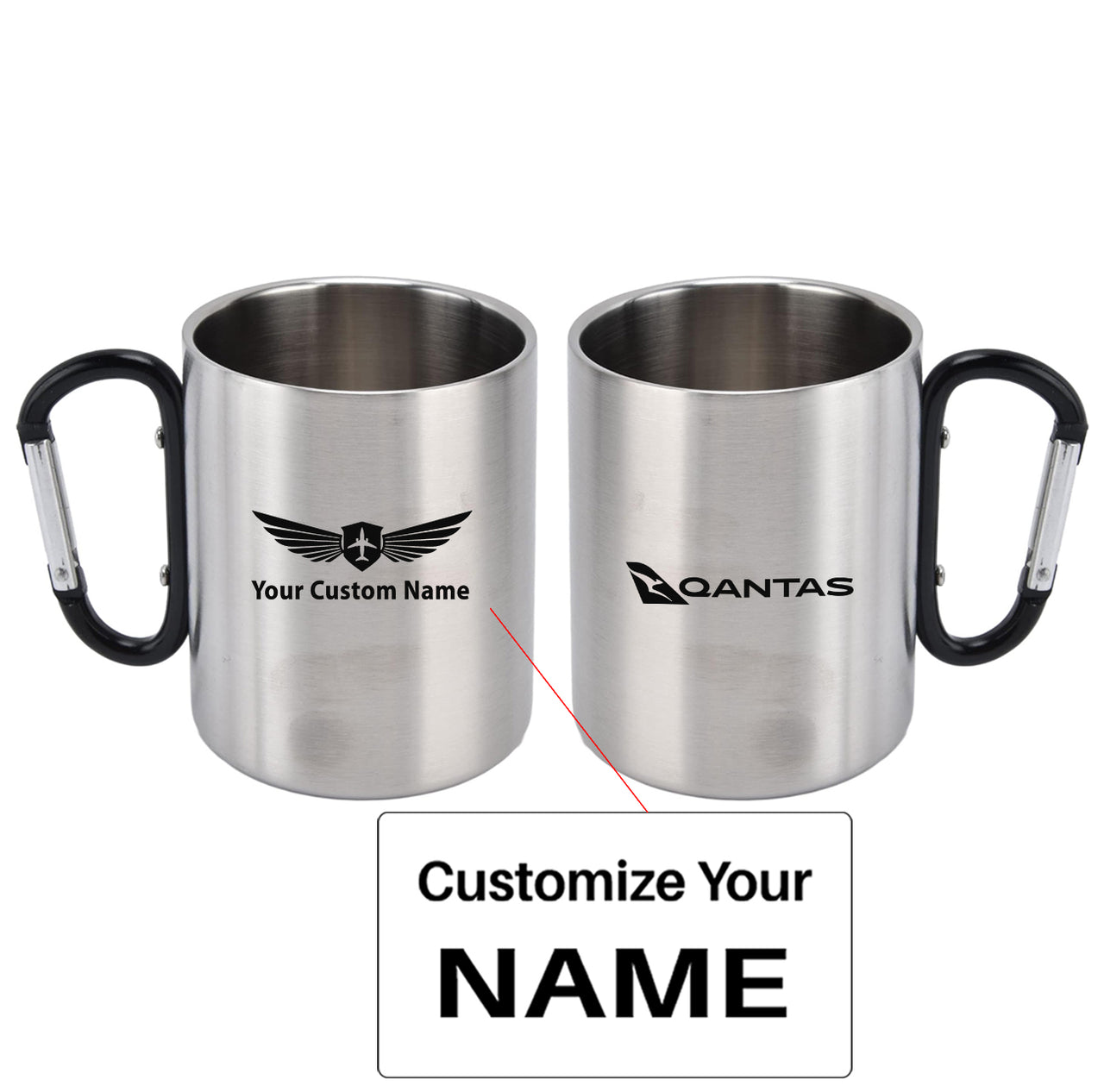 Qantas Airways Airlines Designed Stainless Steel Outdoors Mugs