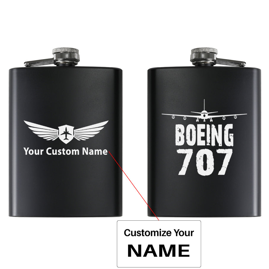 Boeing 707 & Plane Designed Stainless Steel Hip Flasks