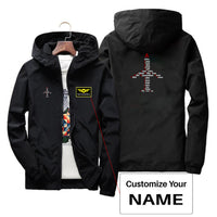 Thumbnail for Airplane Shape Aviation Alphabet Designed Thin Windbreaker Jackets