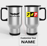 Thumbnail for Flat Colourful 747 Designed Travel Mugs (With Holder)