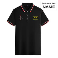 Thumbnail for Airplane Shape Aviation Alphabet Designed Stylish Polo T-Shirts