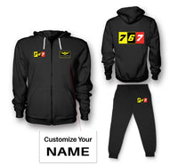 Thumbnail for Flat Colourful 767 Designed Zipped Hoodies & Sweatpants Set