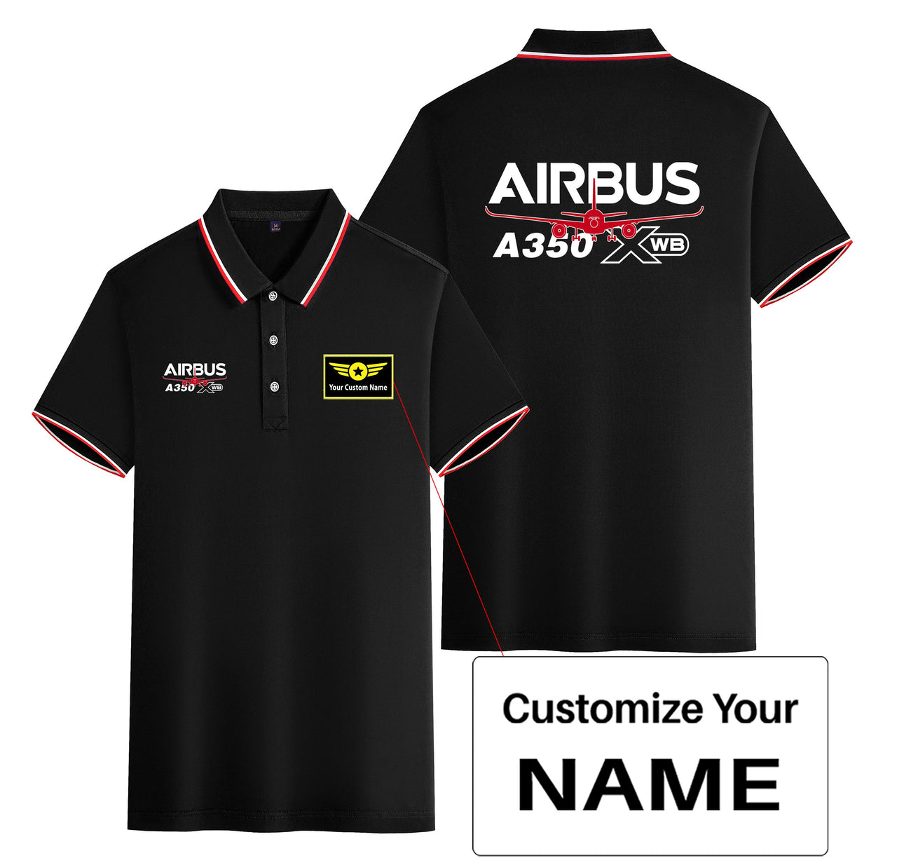 Amazing Airbus A350 XWB Designed Stylish Polo T-Shirts (Double-Side)