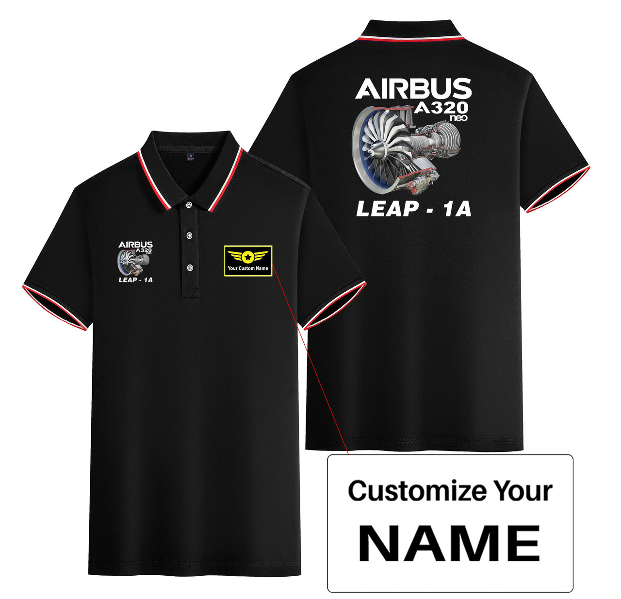Airbus A320neo & Leap 1A Designed Stylish Polo T-Shirts (Double-Side)