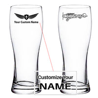 Thumbnail for Special Cessna Text Designed Pilsner Beer Glasses