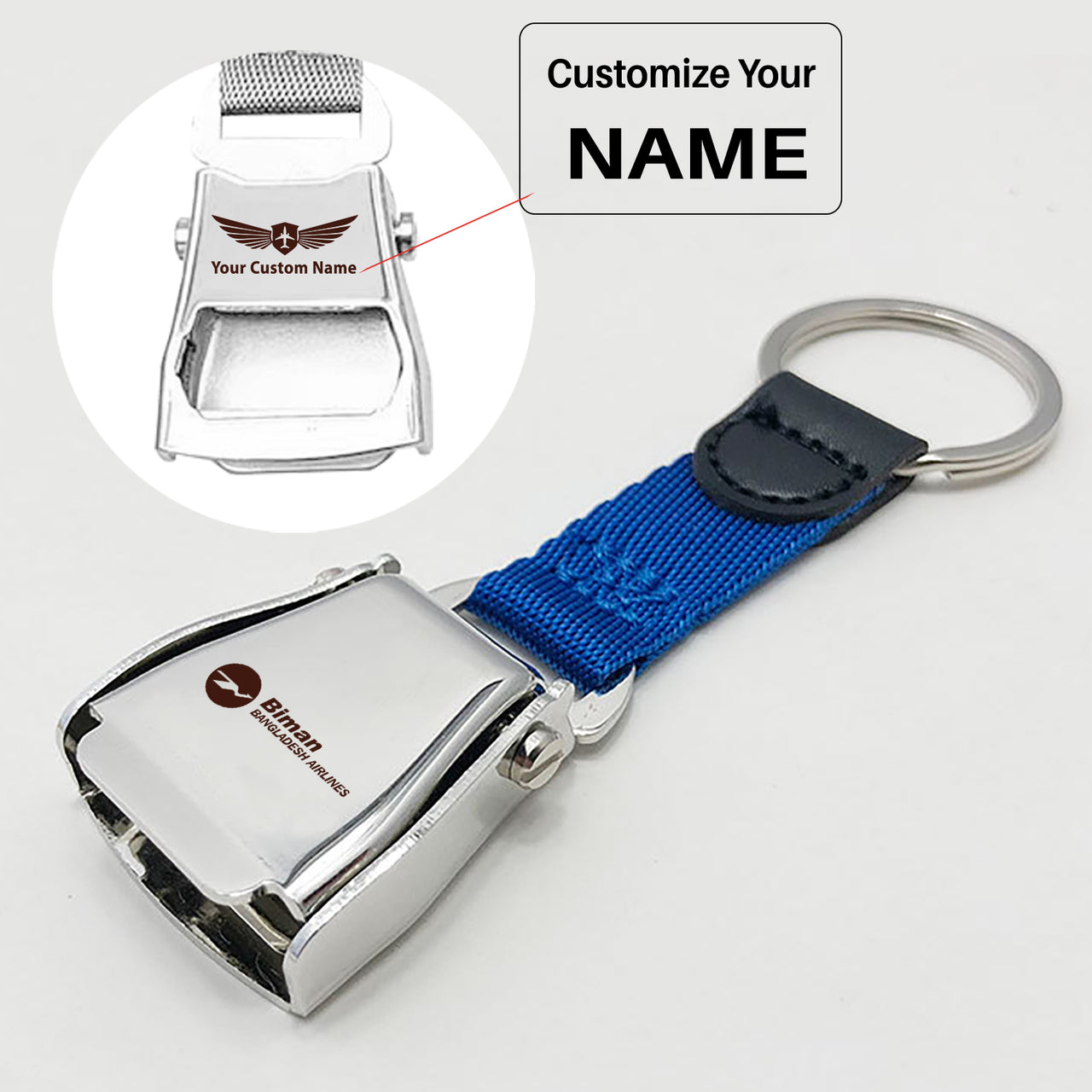 Biman Bangladesh Airplane Seat Belt Key Chains
