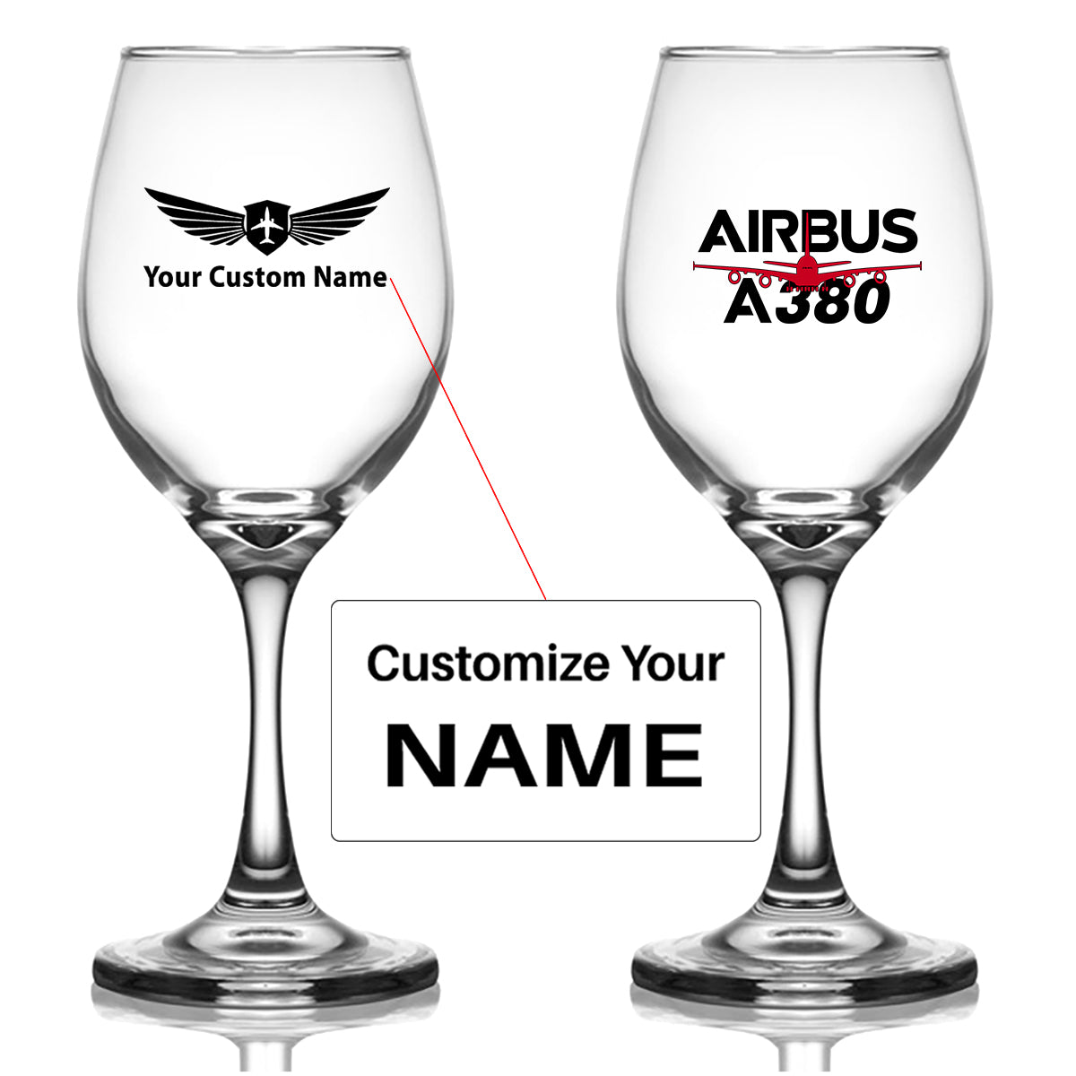 Amazing Airbus A380 Designed Wine Glasses
