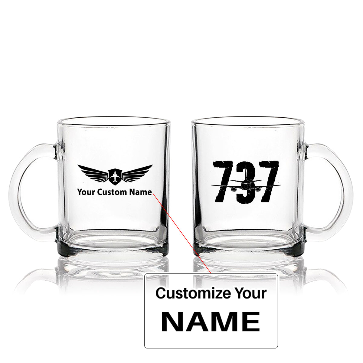 Boeing 737 Designed Designed Coffee & Tea Glasses