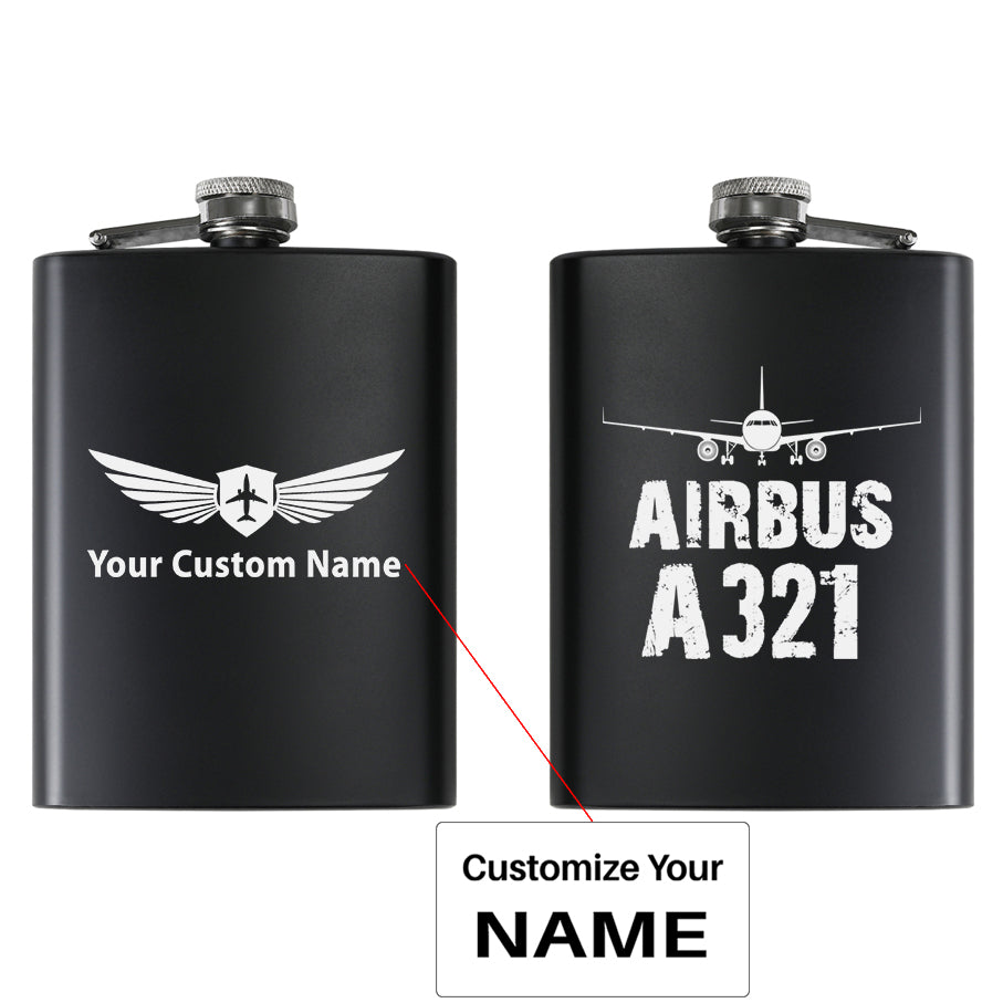 Airbus A321 & Plane Designed Stainless Steel Hip Flasks