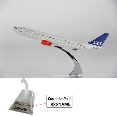 Scandinavian (SAS) Airbus A330 Airplane Model (16CM) aviation themed 16-18cm scale model aircraft, diecast metal.