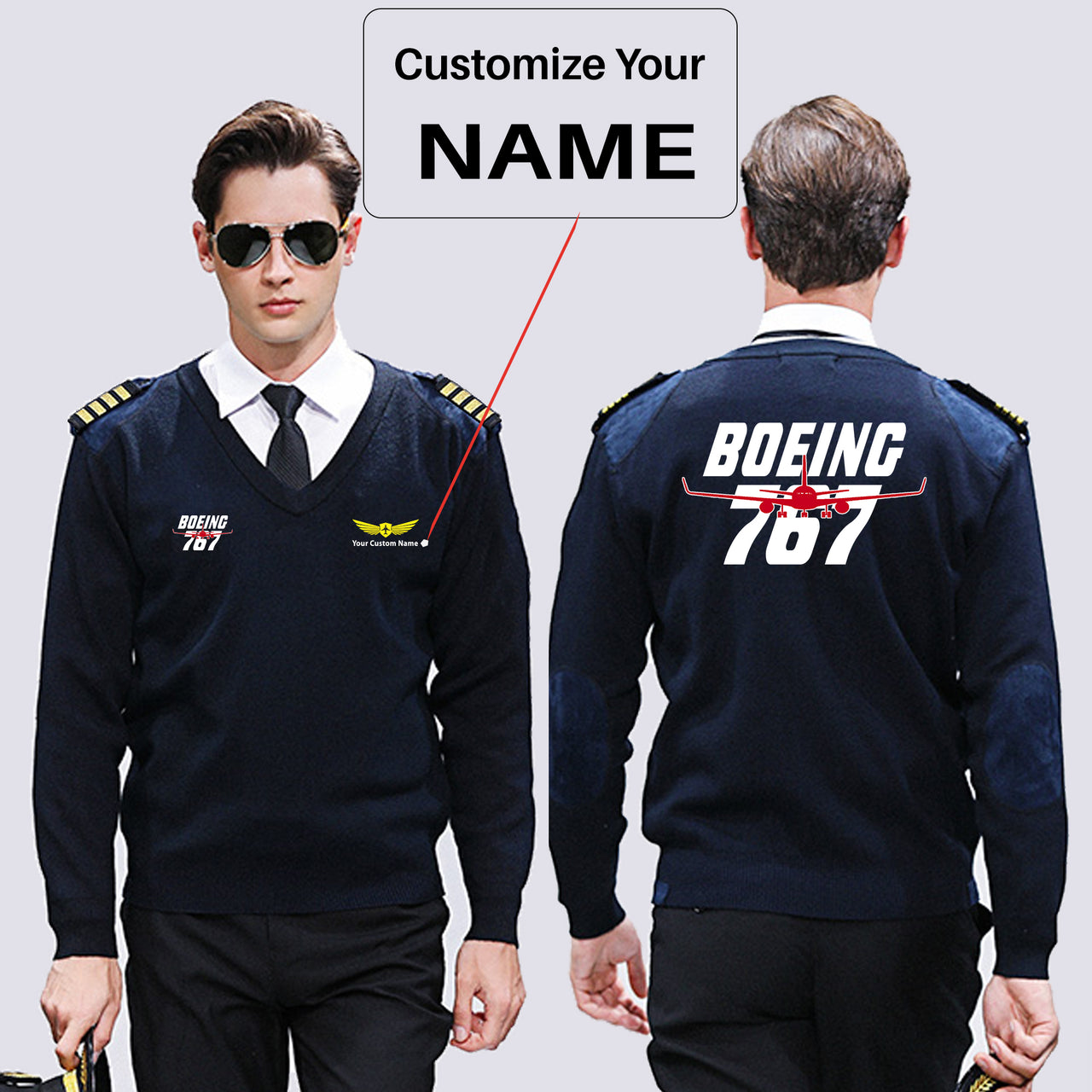 Amazing Boeing 767 Designed Wool Pilot Sweaters