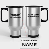 Thumbnail for Born To Fly Designed Travel Mugs (With Holder)