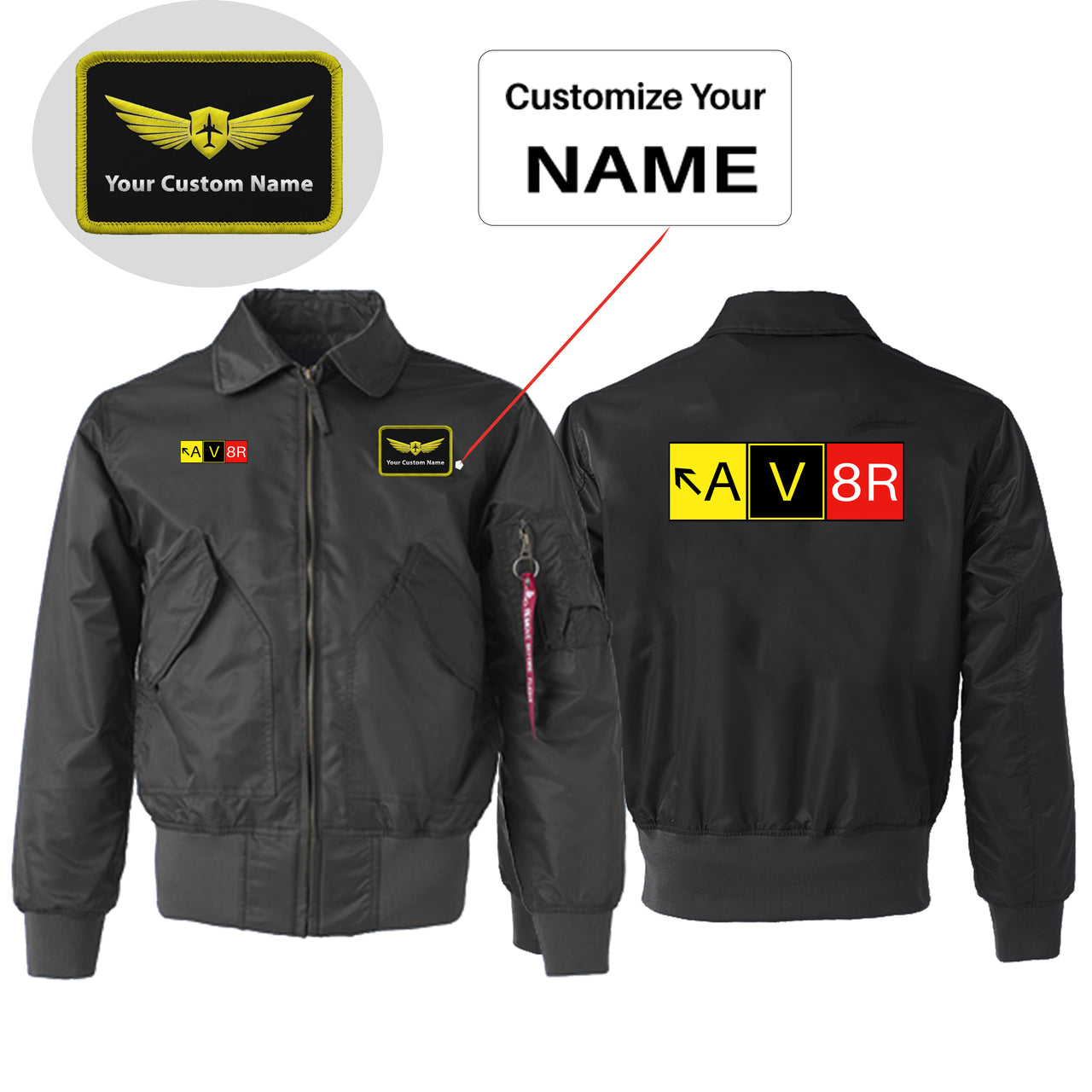 AV8R Designed Embroidered Patch Attachable Jackets
