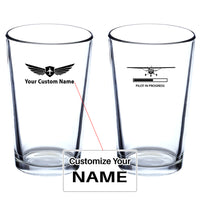 Thumbnail for Pilot In Progress (Cessna) Designed Beer & Water Glasses