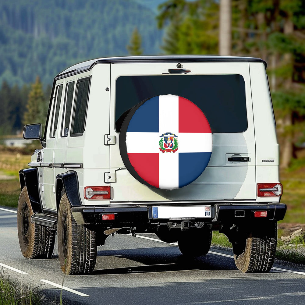 Dominician Republic Flag Designed Tire Cover Cases